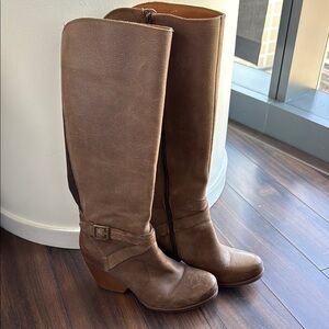 Brown Leather Knee-High Boots
